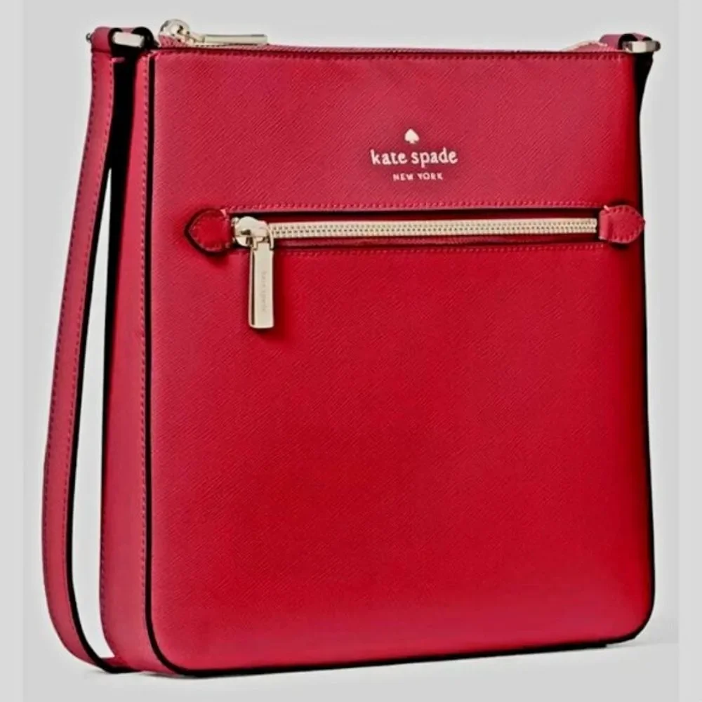 Kate Spade Sadie North South Designer Red Crossbody Purse Bag